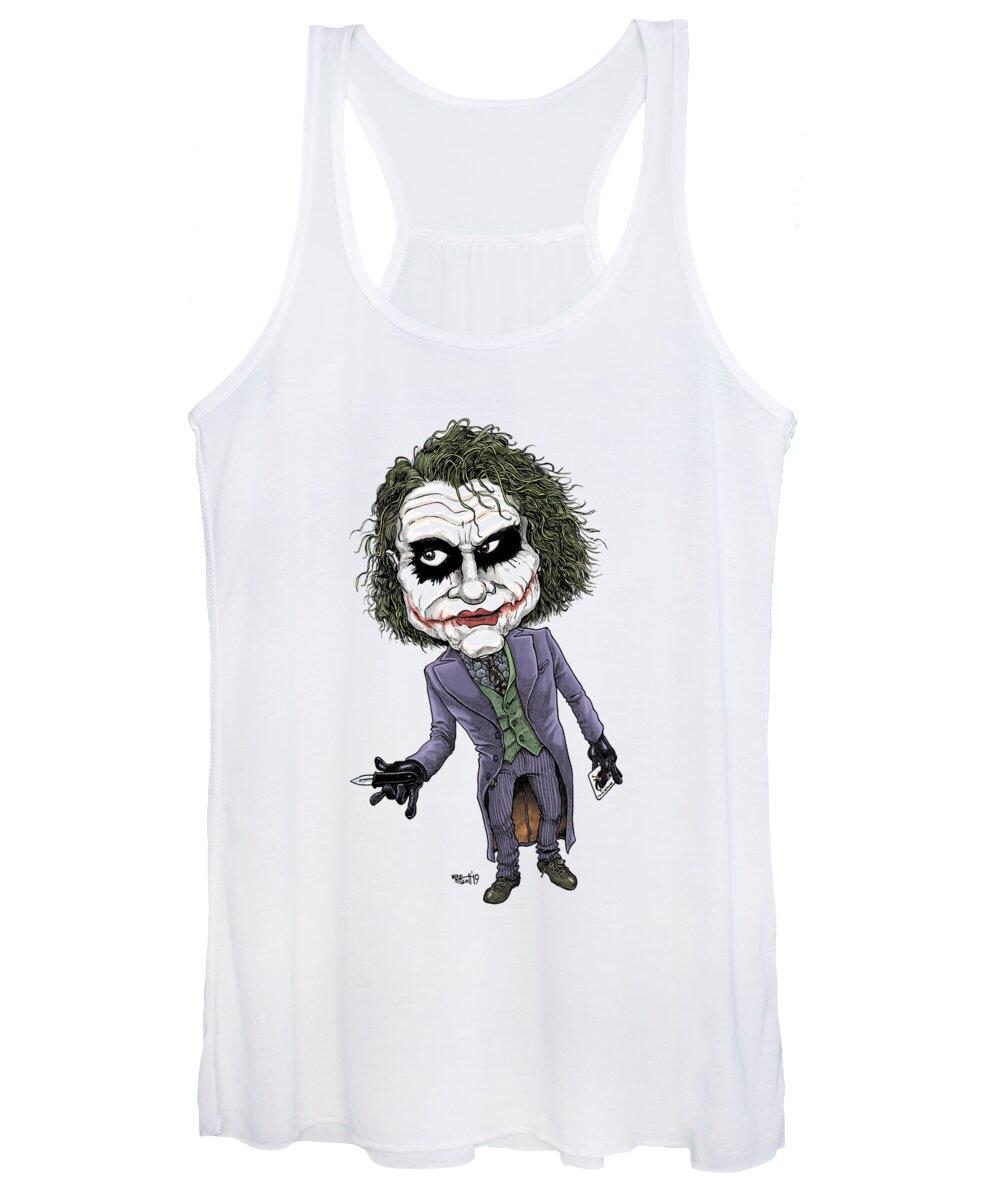 Caricature Women's Tank Top featuring the drawing Joker #1 by Mike Scott