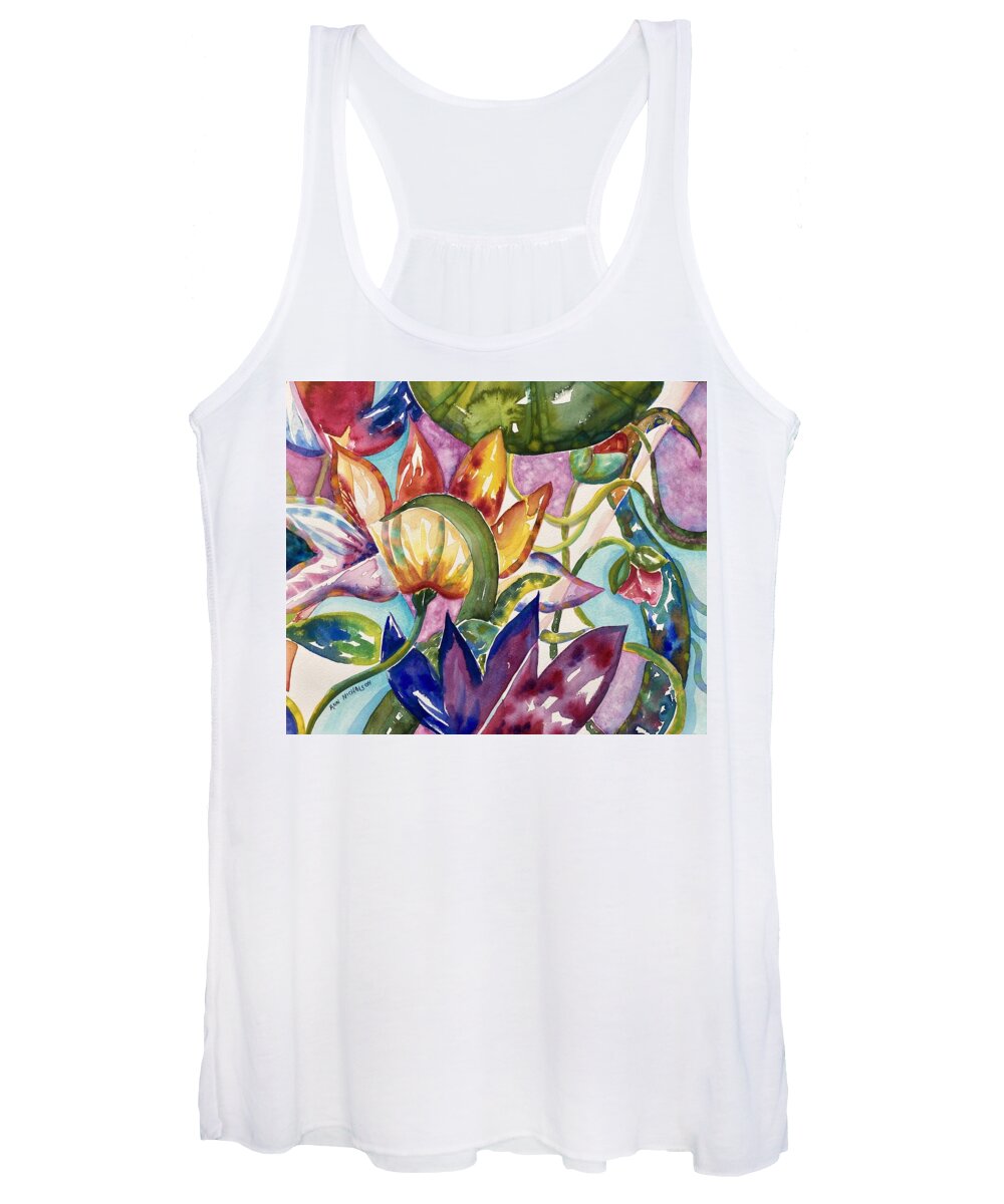 Lotus Women's Tank Top featuring the painting Lotus Fantasy by Ann Nicholson