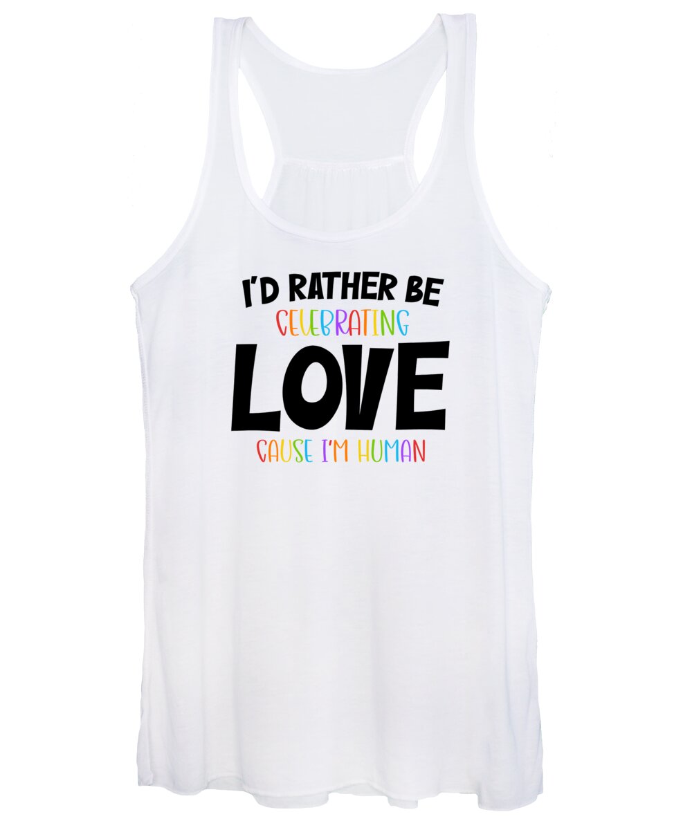 Lgbt Women's Tank Top featuring the digital art LGBT Pride equality no human is illegal #1 by Toms Tee Store