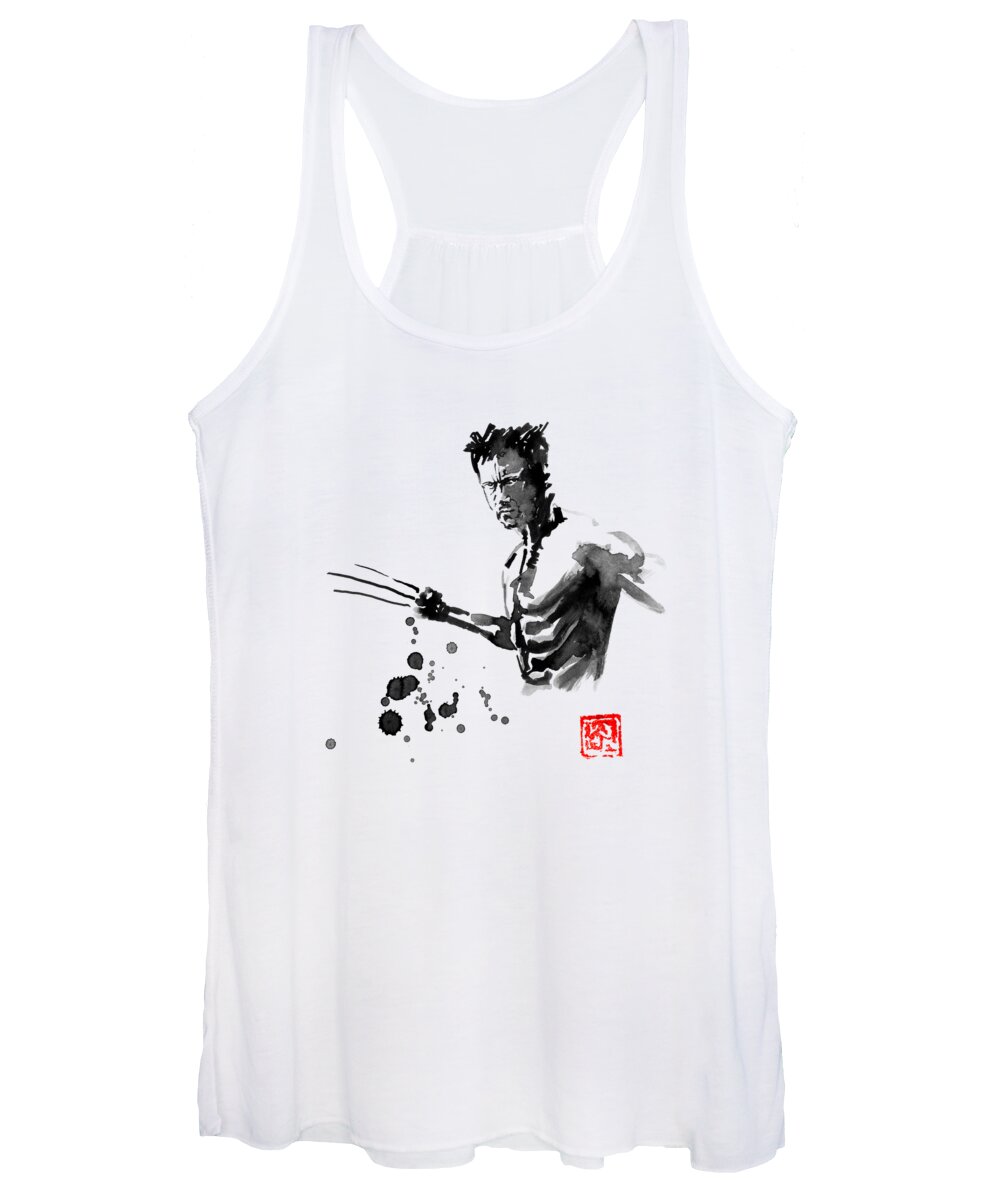  Sumie Women's Tank Top featuring the drawing Wolverine by Pechane Sumie