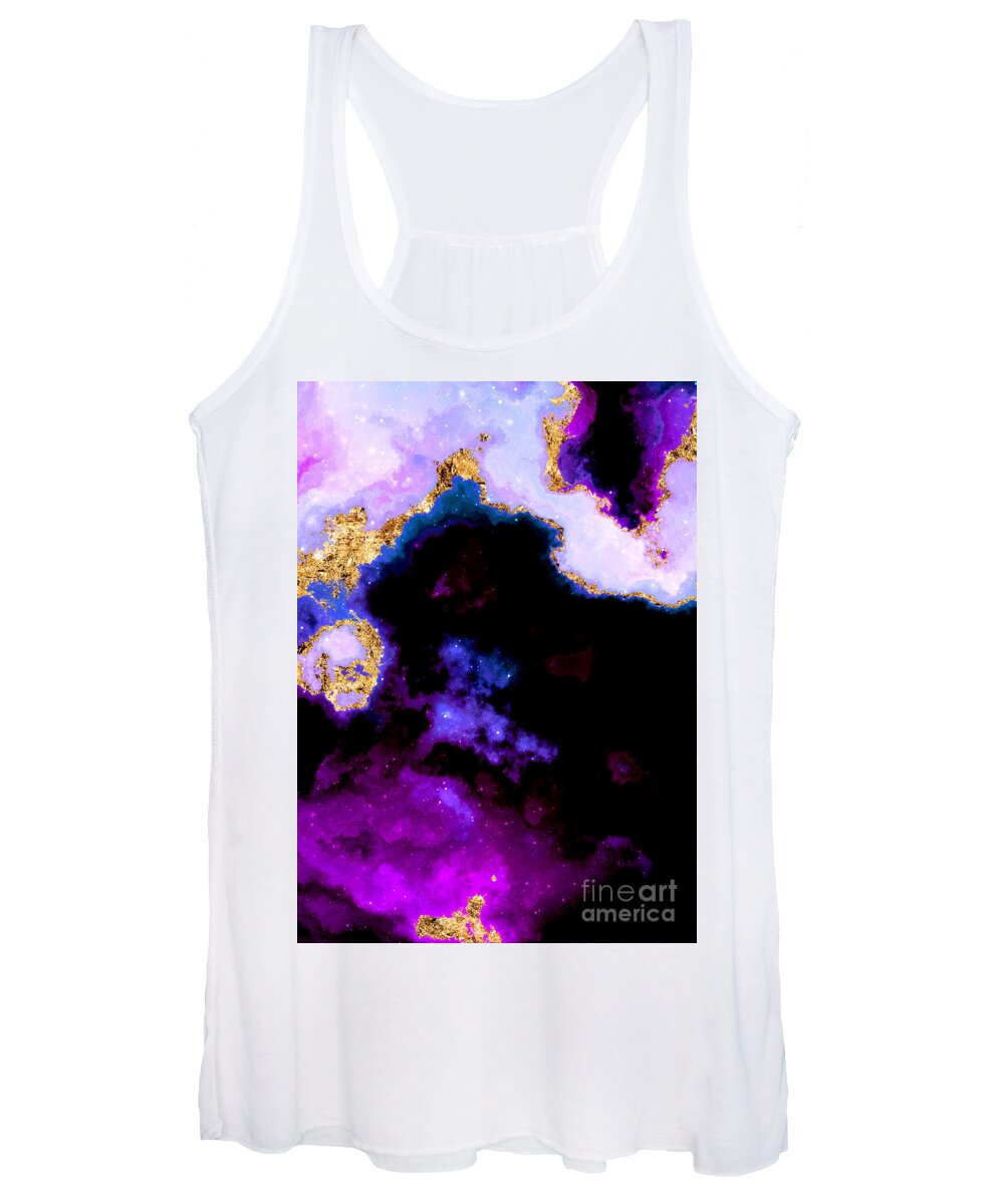 Holyrockarts Women's Tank Top featuring the mixed media 100 Starry Nebulas in Space Abstract Digital Painting 036 by Holy Rock Design