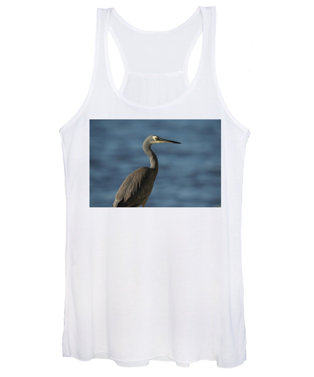 Heron Women's Tank Top featuring the photograph 1808wfaceheron3 by Nicolas Lombard