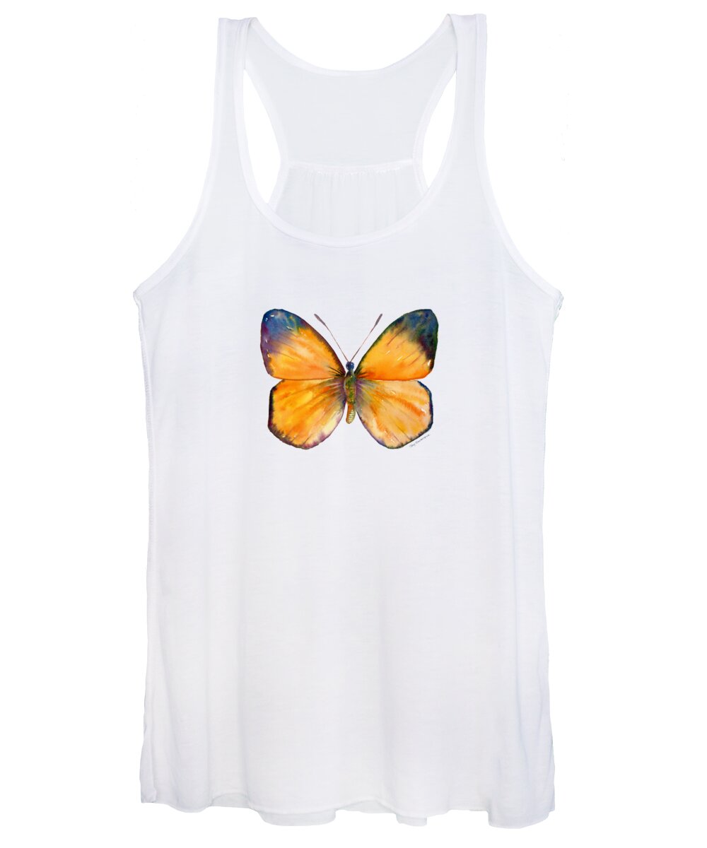 Delias Women's Tank Top featuring the painting 19 Delias Aruna Butterfly by Amy Kirkpatrick