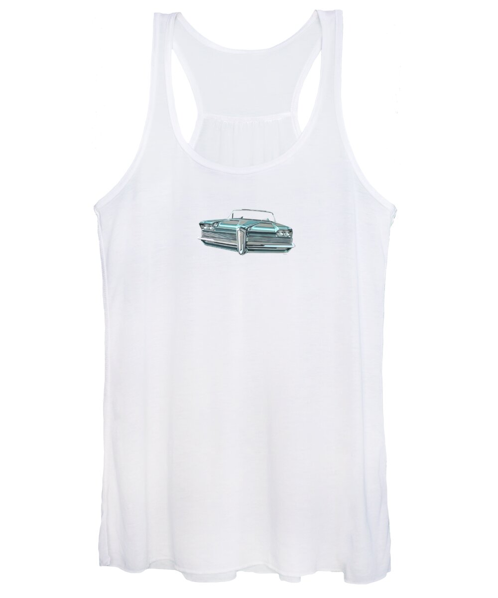 1950s Women's Tank Top featuring the drawing 1956 Packard Predicta concept car by Fred Hudson