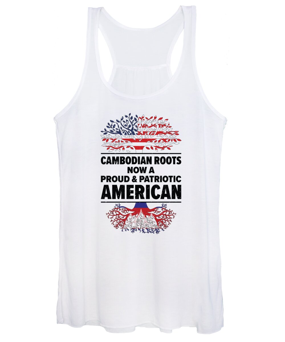 Cambodia Women's Tank Top featuring the digital art Born Cambodian Cambodia American USA Citizenship #2 by Toms Tee Store