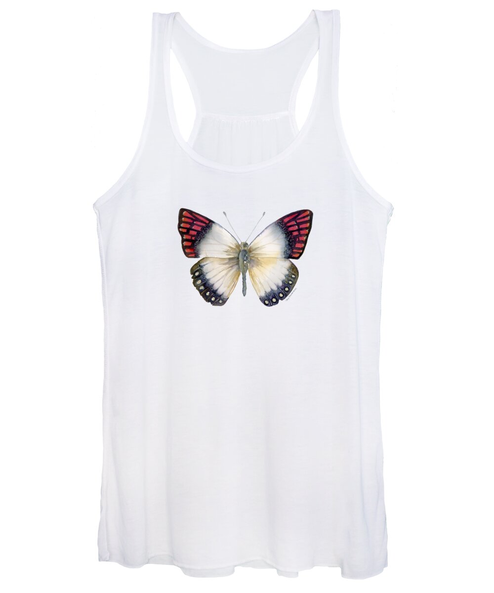 Magenta Women's Tank Top featuring the painting 27 Magenta Tip Butterfly by Amy Kirkpatrick