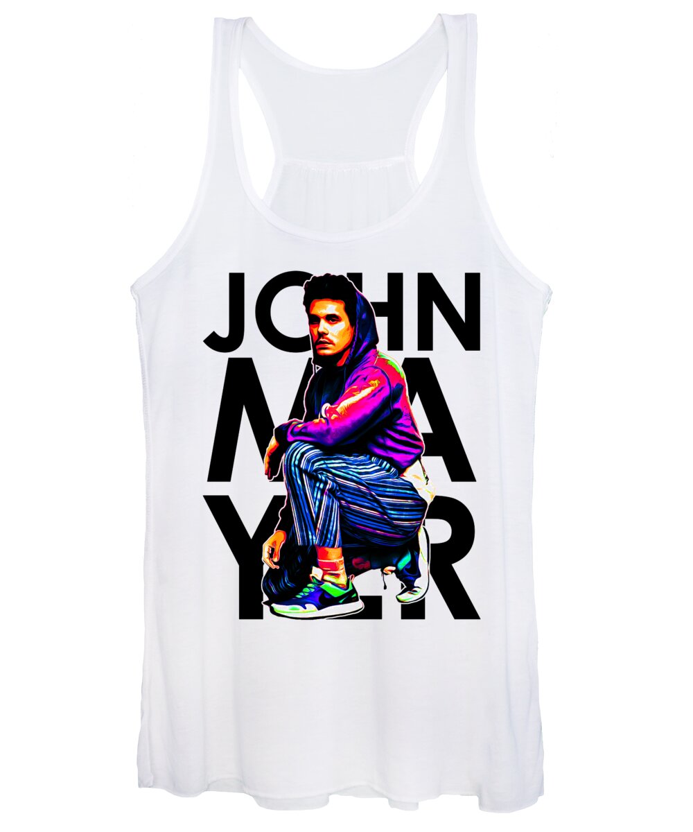 John Mayer Women's Tank Top featuring the digital art John Mayer #3 by Langlois Cerca