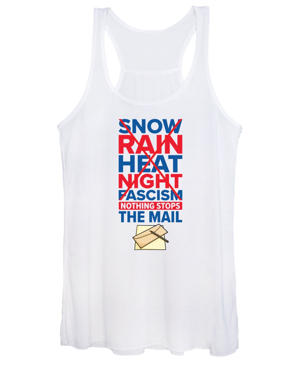 Postman Women's Tank Top featuring the digital art Postman Delivering Mail Post Office Letter #3 by Toms Tee Store