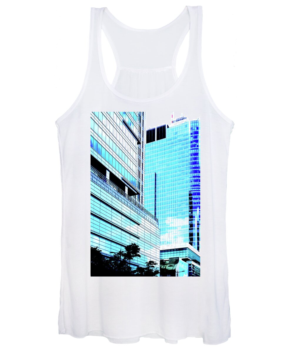 Rondo 1 Women's Tank Top featuring the photograph Skyscrapers In Warsaw, Poland by John Siest