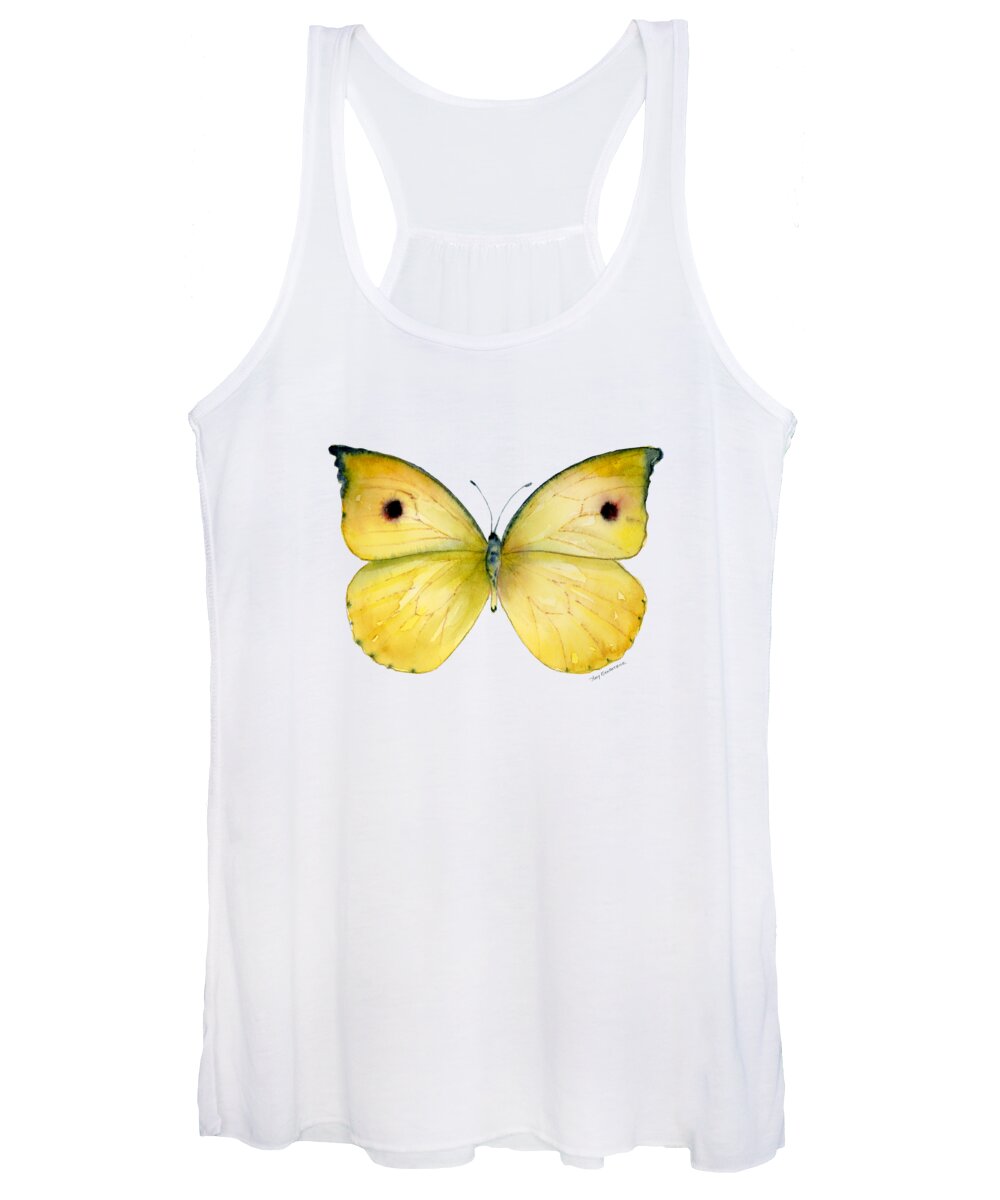 Dercas Women's Tank Top featuring the painting 32 Dercas Lycorias Butterfly by Amy Kirkpatrick