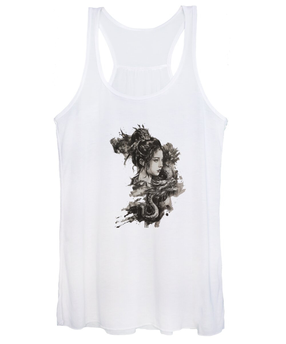 Tattoo Women's Tank Top featuring the mixed media Highly Detailed Japanese Tattoo Style Art #33 by Loose Goose Tattoos