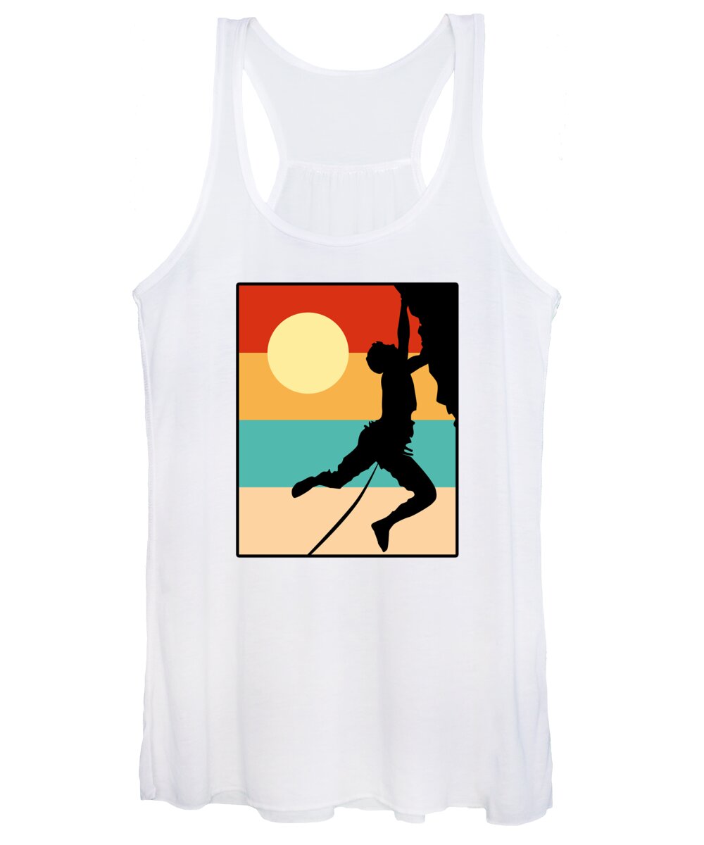 Nature Women's Tank Top featuring the digital art Nature Lover Mountain Climbing Hiking Adventure #4 by Toms Tee Store