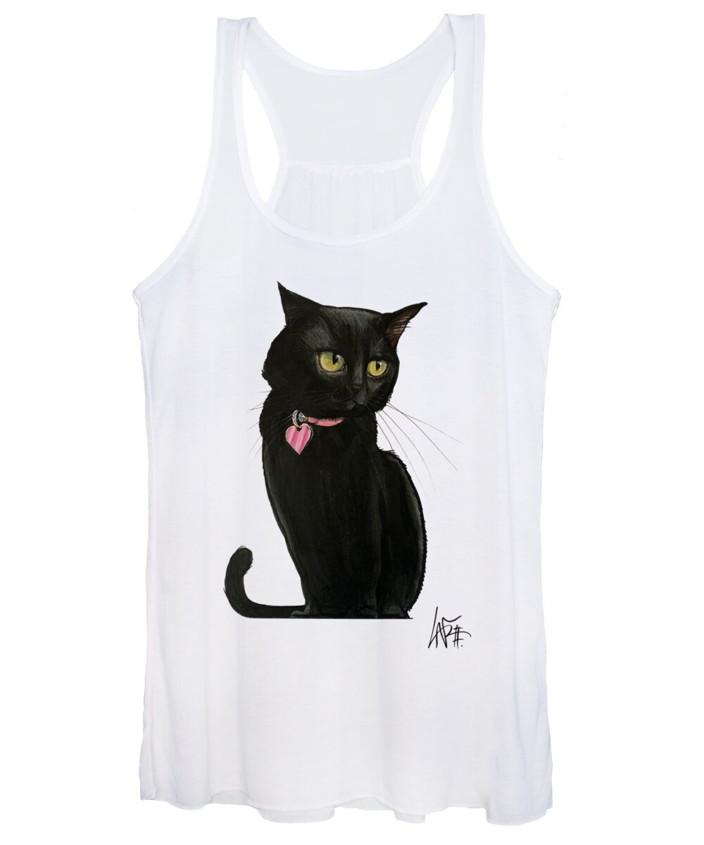 Wong Women's Tank Top featuring the drawing 5323 Wong by Canine Caricatures By John LaFree