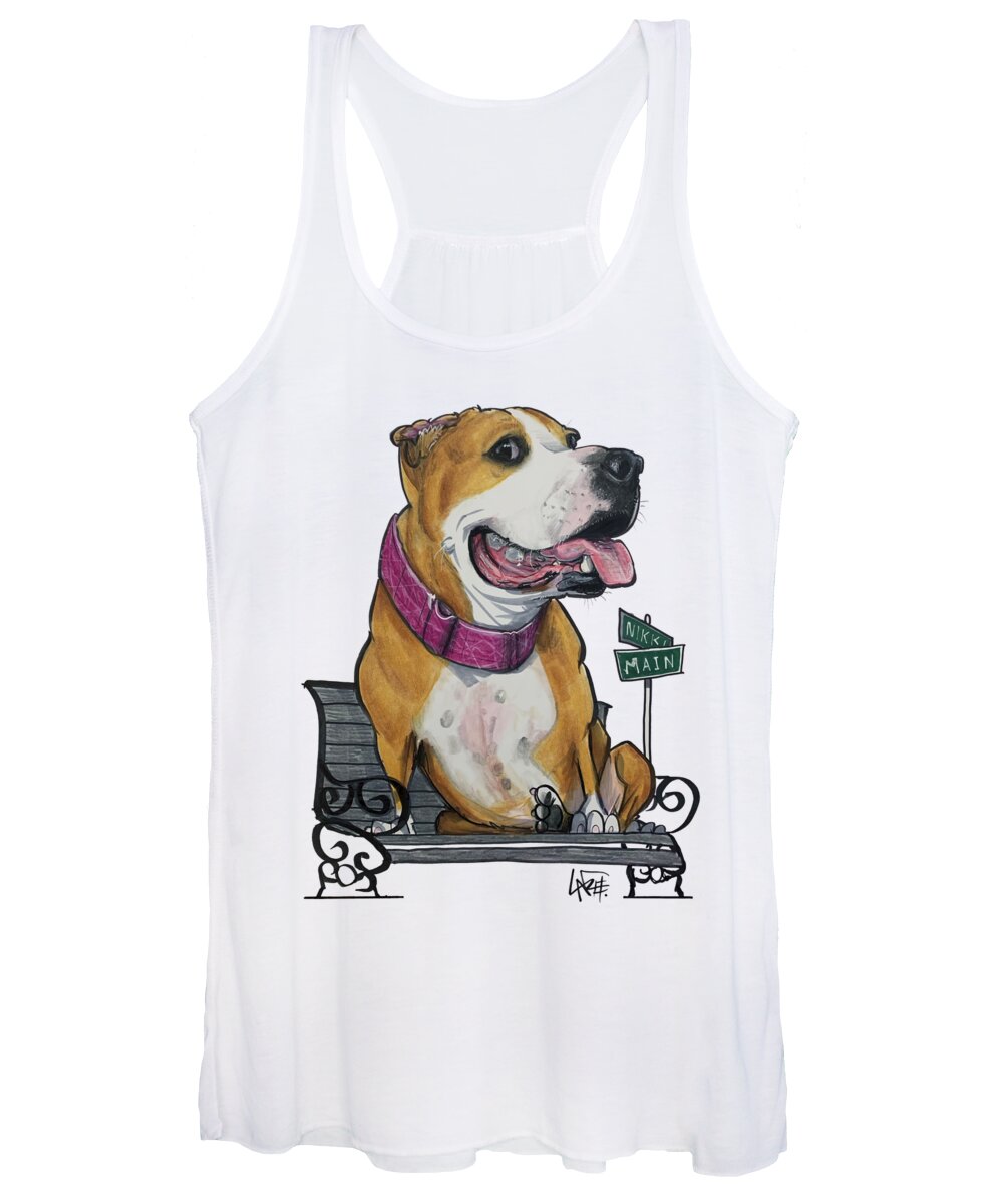 Chickos Women's Tank Top featuring the drawing 5338 Chickos by Canine Caricatures By John LaFree