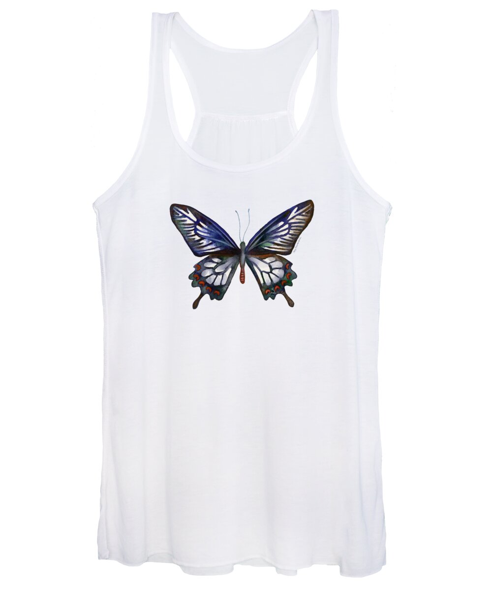 Ceylon Women's Tank Top featuring the painting 54 Ceylon Rose Butterfly by Amy Kirkpatrick