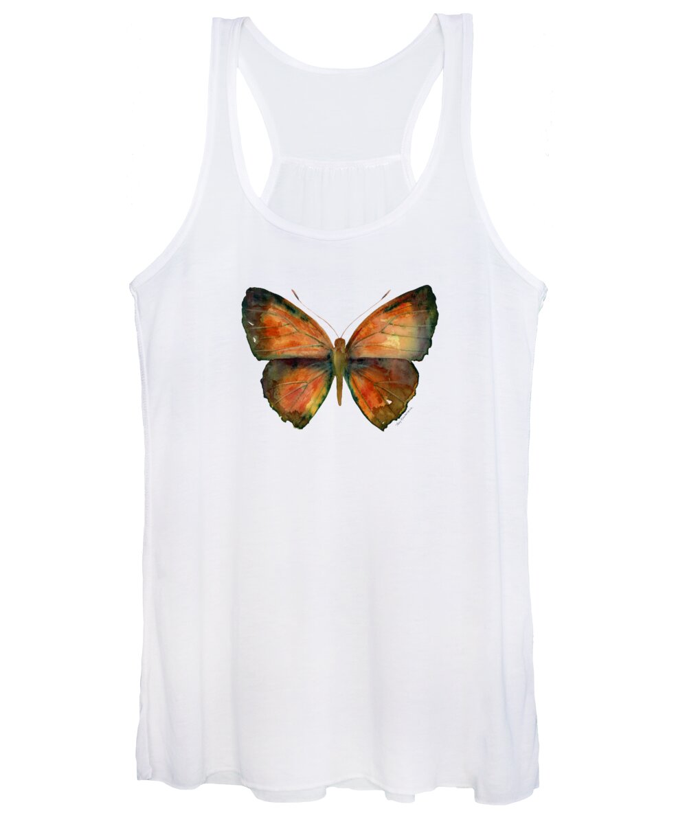 Copper Jewel Women's Tank Top featuring the painting 56 Copper Jewel Butterfly by Amy Kirkpatrick