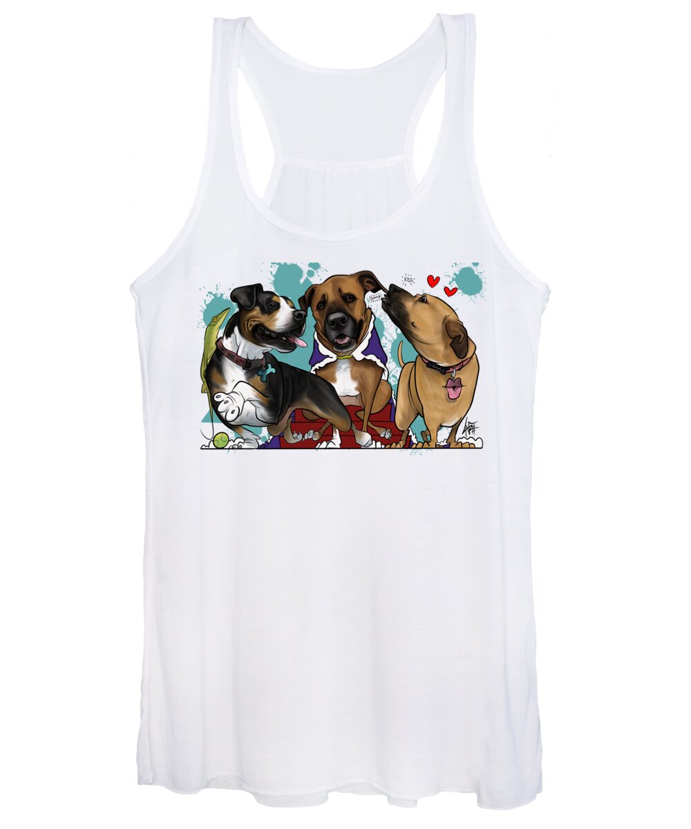 5897 Women's Tank Top featuring the drawing 5897 Sablich by Canine Caricatures By John LaFree