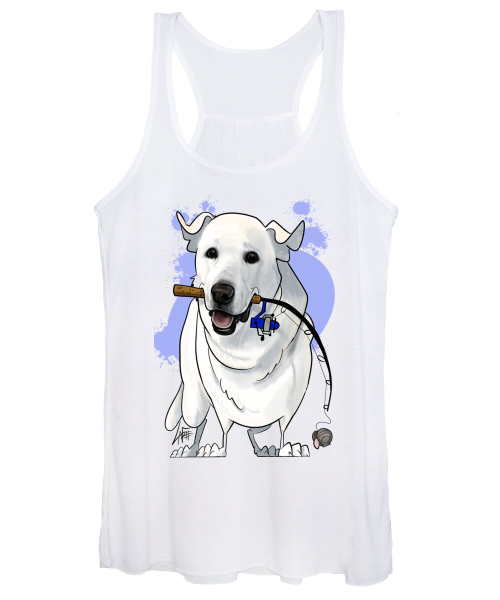 5904 Women's Tank Top featuring the drawing 5904 Nichi by Canine Caricatures By John LaFree