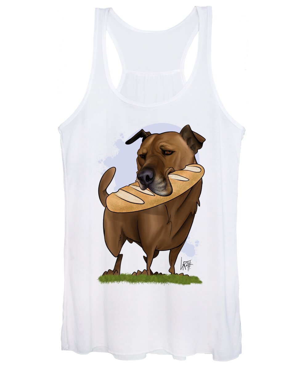 5905 Women's Tank Top featuring the drawing 5905 Lyon by Canine Caricatures By John LaFree