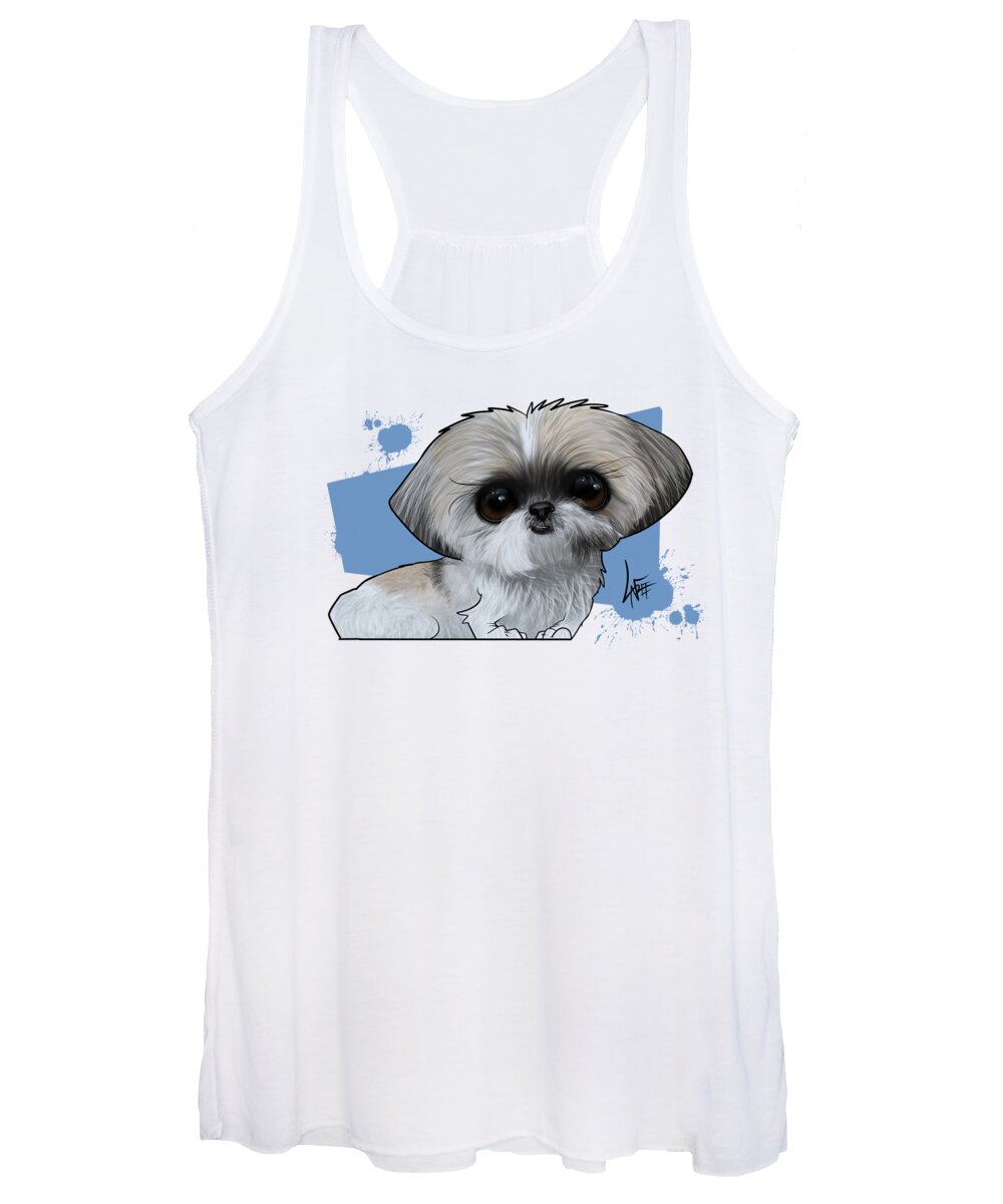 5907 Women's Tank Top featuring the drawing 5907 Wiedower by Canine Caricatures By John LaFree