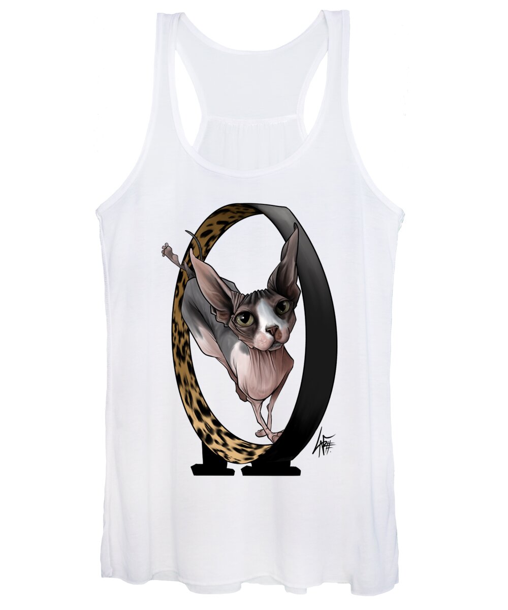 5908 Women's Tank Top featuring the drawing 5908 Shaw by Canine Caricatures By John LaFree