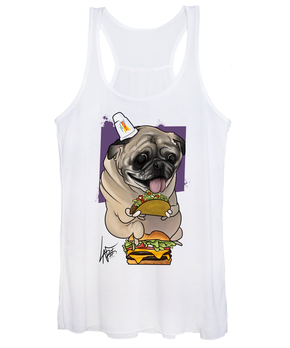 5932 Women's Tank Top featuring the drawing 5932 Bivona by Canine Caricatures By John LaFree