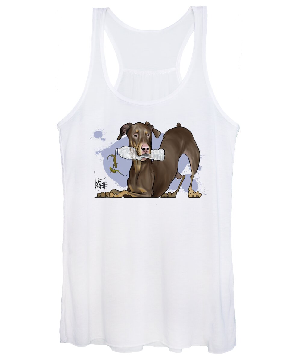 5935 Stuler Women's Tank Top featuring the drawing 5935 Stuler by Canine Caricatures By John LaFree