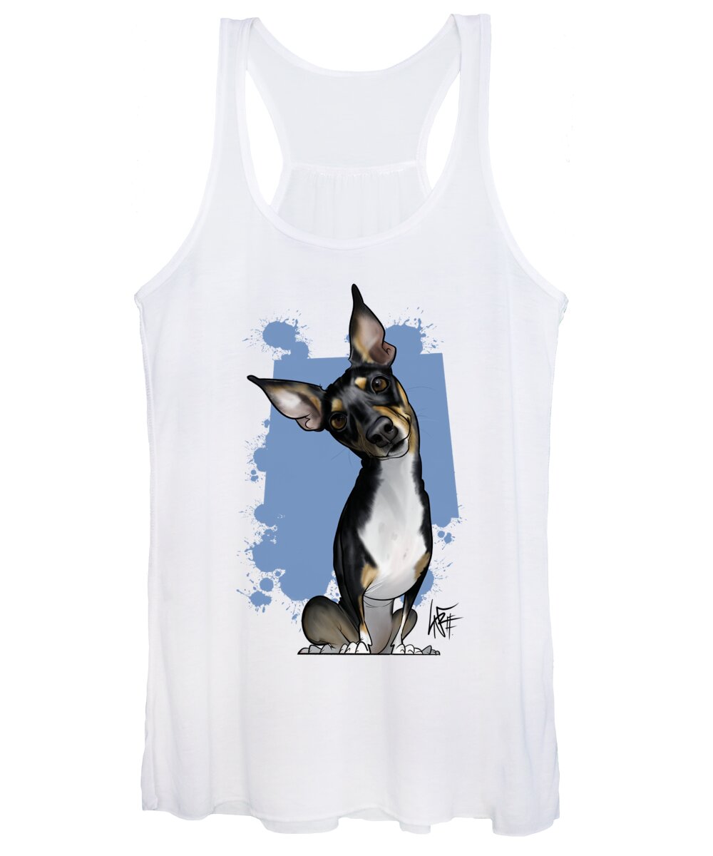 5937 Women's Tank Top featuring the drawing 5937 Breager 2 by Canine Caricatures By John LaFree