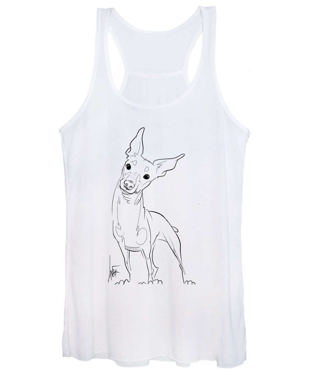 5937 Women's Tank Top featuring the drawing 5937 Breager by Canine Caricatures By John LaFree