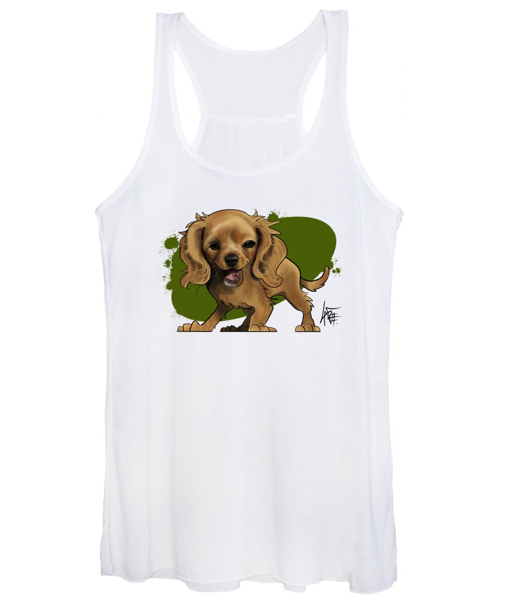 5944 Women's Tank Top featuring the drawing 5944 Finlay by Canine Caricatures By John LaFree
