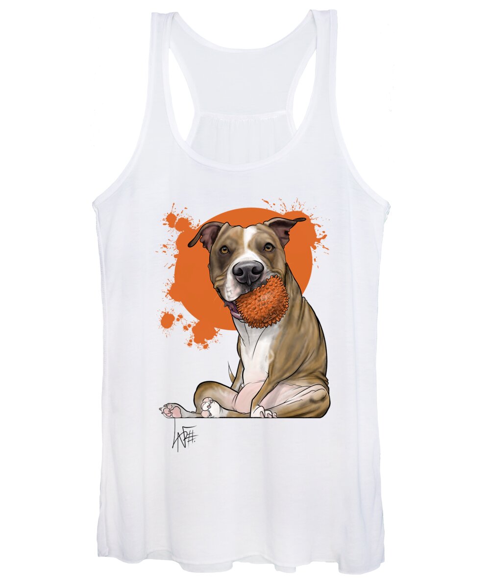 5945 Women's Tank Top featuring the drawing 5945 Carollo by Canine Caricatures By John LaFree