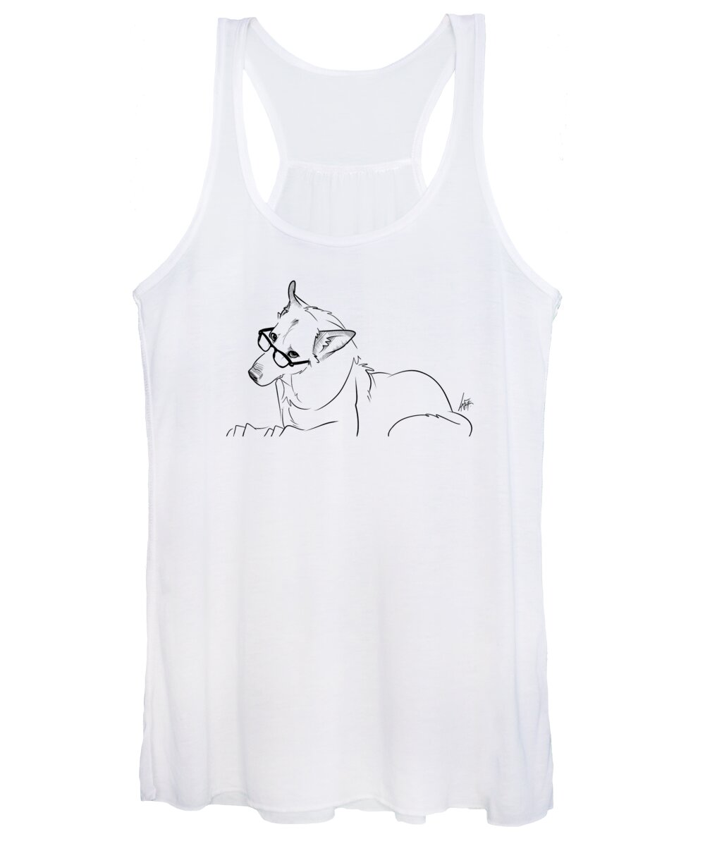 5946 Women's Tank Top featuring the drawing 5946 McDowell by Canine Caricatures By John LaFree