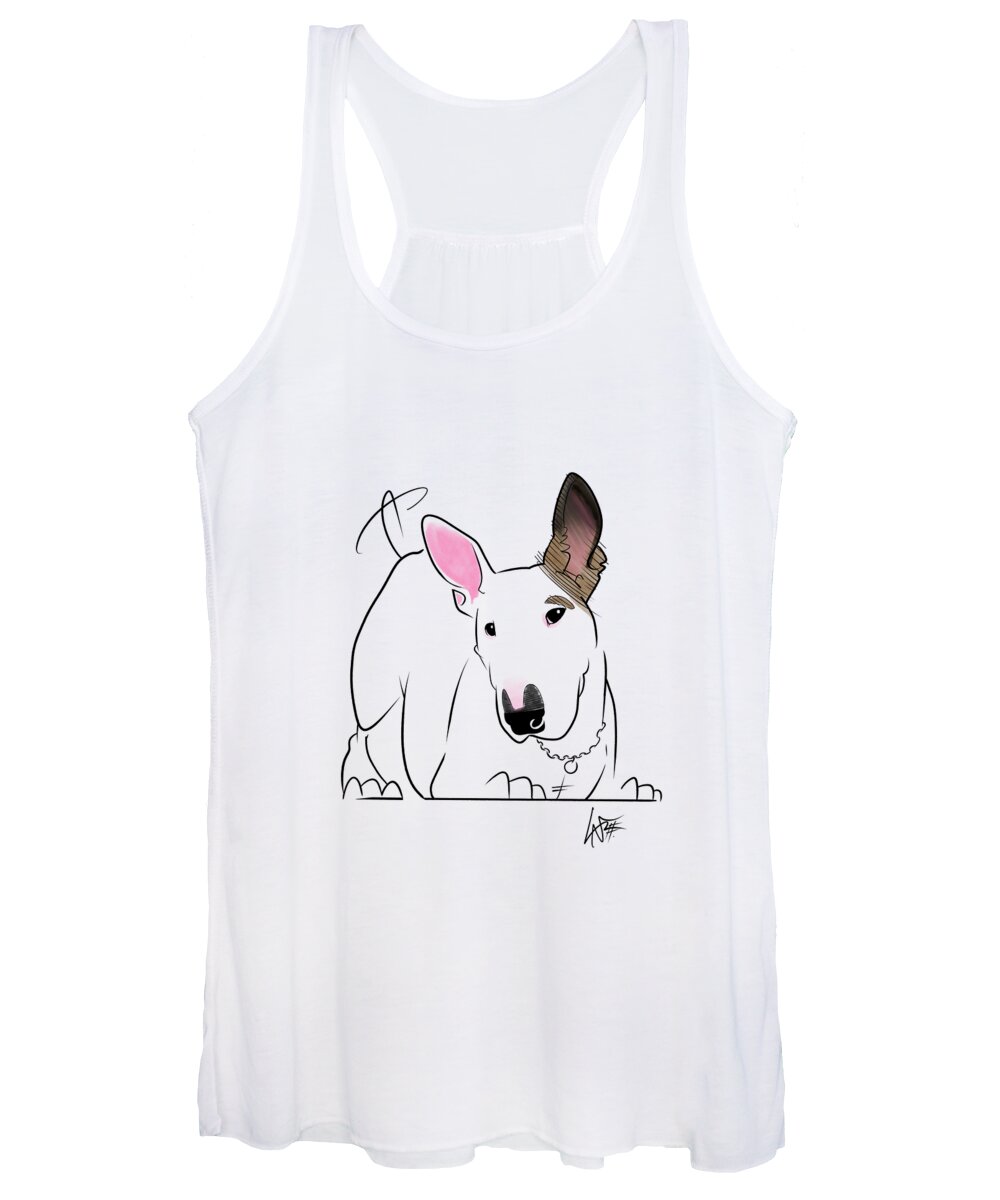 5947 Women's Tank Top featuring the drawing 5947 DAnnunzio by Canine Caricatures By John LaFree