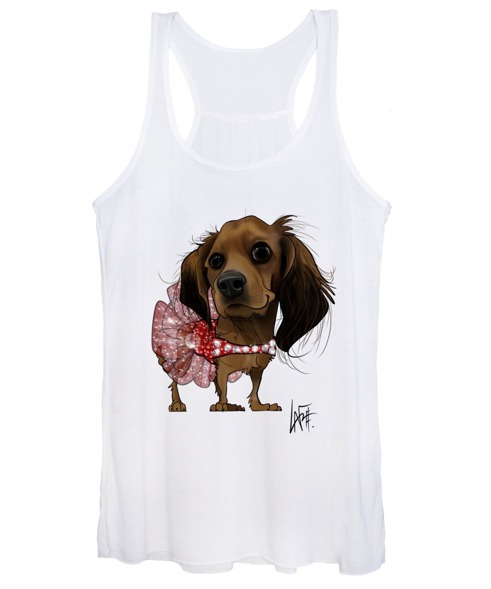 5975 Women's Tank Top featuring the drawing 5975 Summers by Canine Caricatures By John LaFree