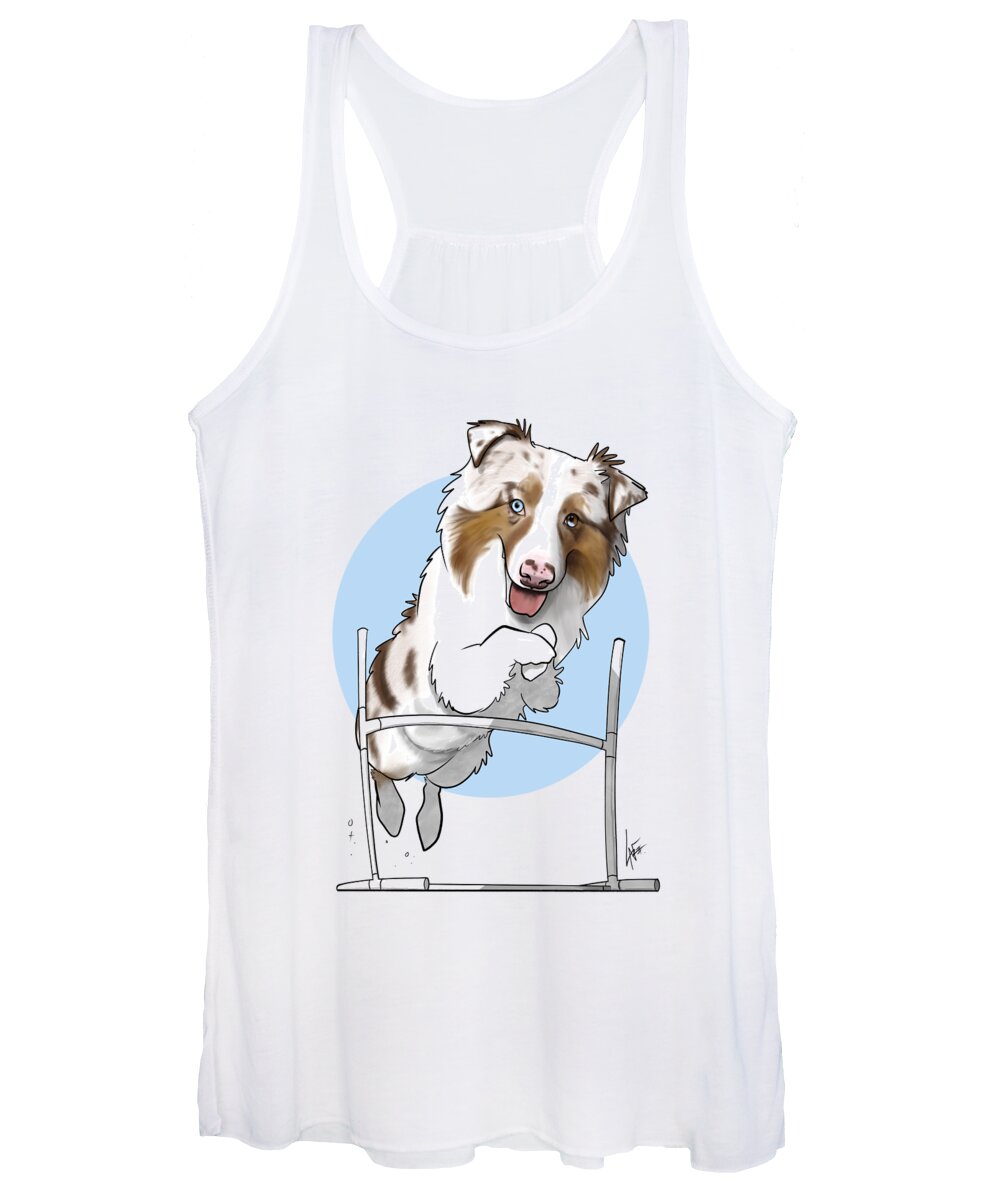 5978 Women's Tank Top featuring the drawing 5978 Kowalski by Canine Caricatures By John LaFree