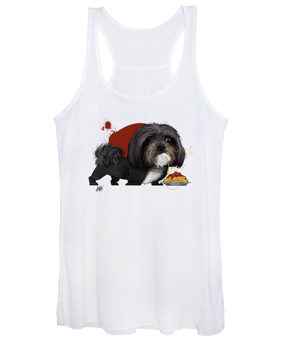 5996 Women's Tank Top featuring the drawing 5996 Wagle by Canine Caricatures By John LaFree