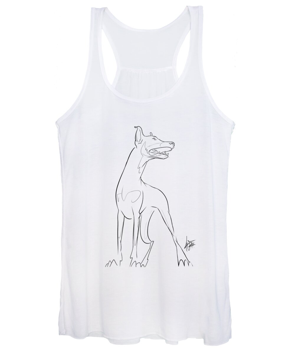 6039 Women's Tank Top featuring the drawing 6039 Guindon by John LaFree