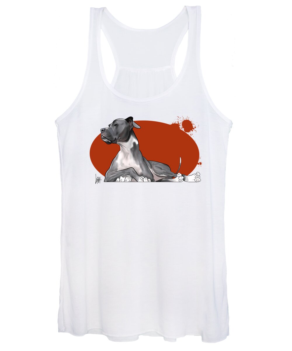 6045 Women's Tank Top featuring the drawing 6045 Safford by Canine Caricatures By John LaFree
