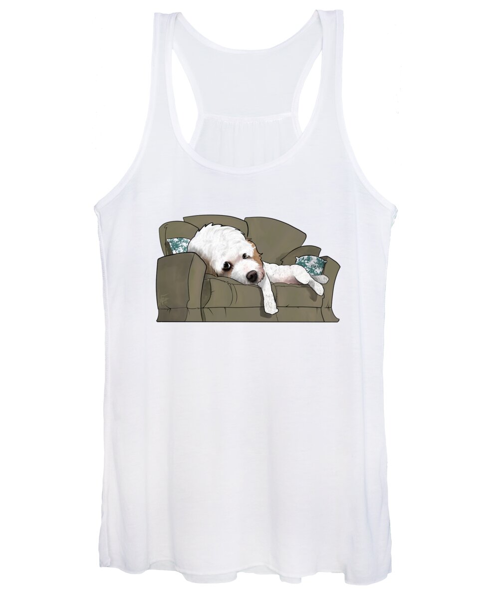 6054 Women's Tank Top featuring the drawing 6054 Randall by Canine Caricatures By John LaFree