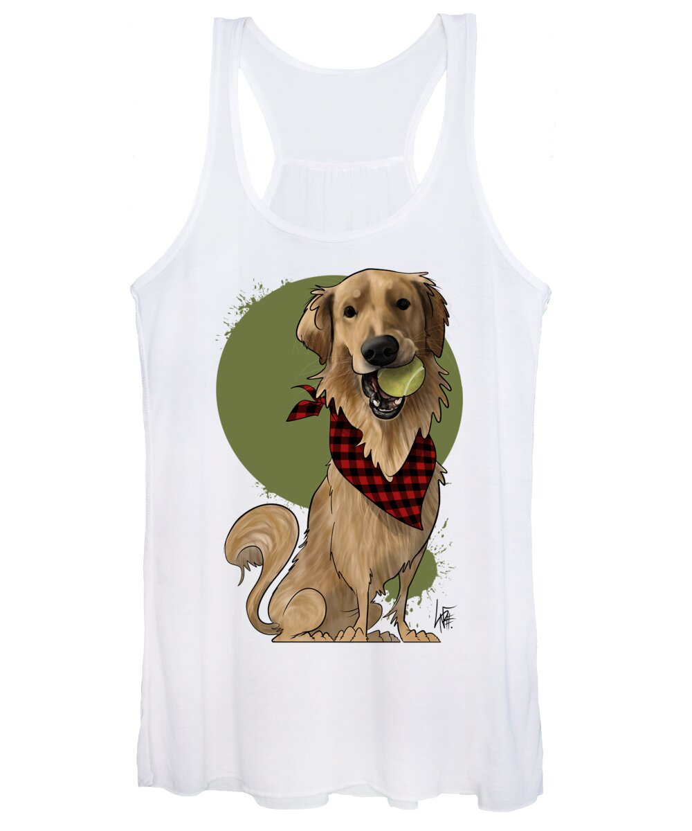 6057 Women's Tank Top featuring the drawing 6057 Snyder by Canine Caricatures By John LaFree