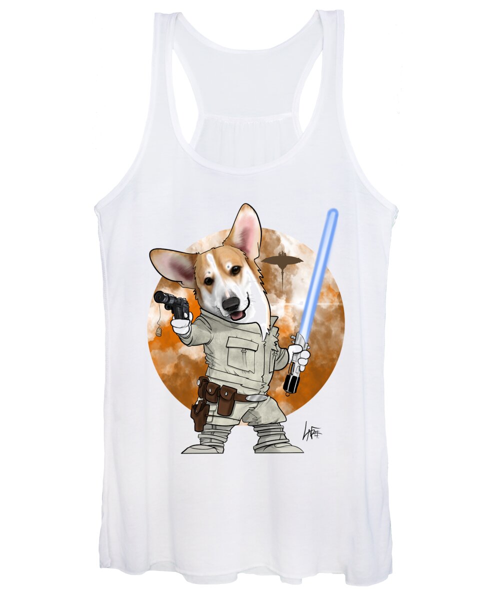 6070 Women's Tank Top featuring the drawing 6070 May by Canine Caricatures By John LaFree