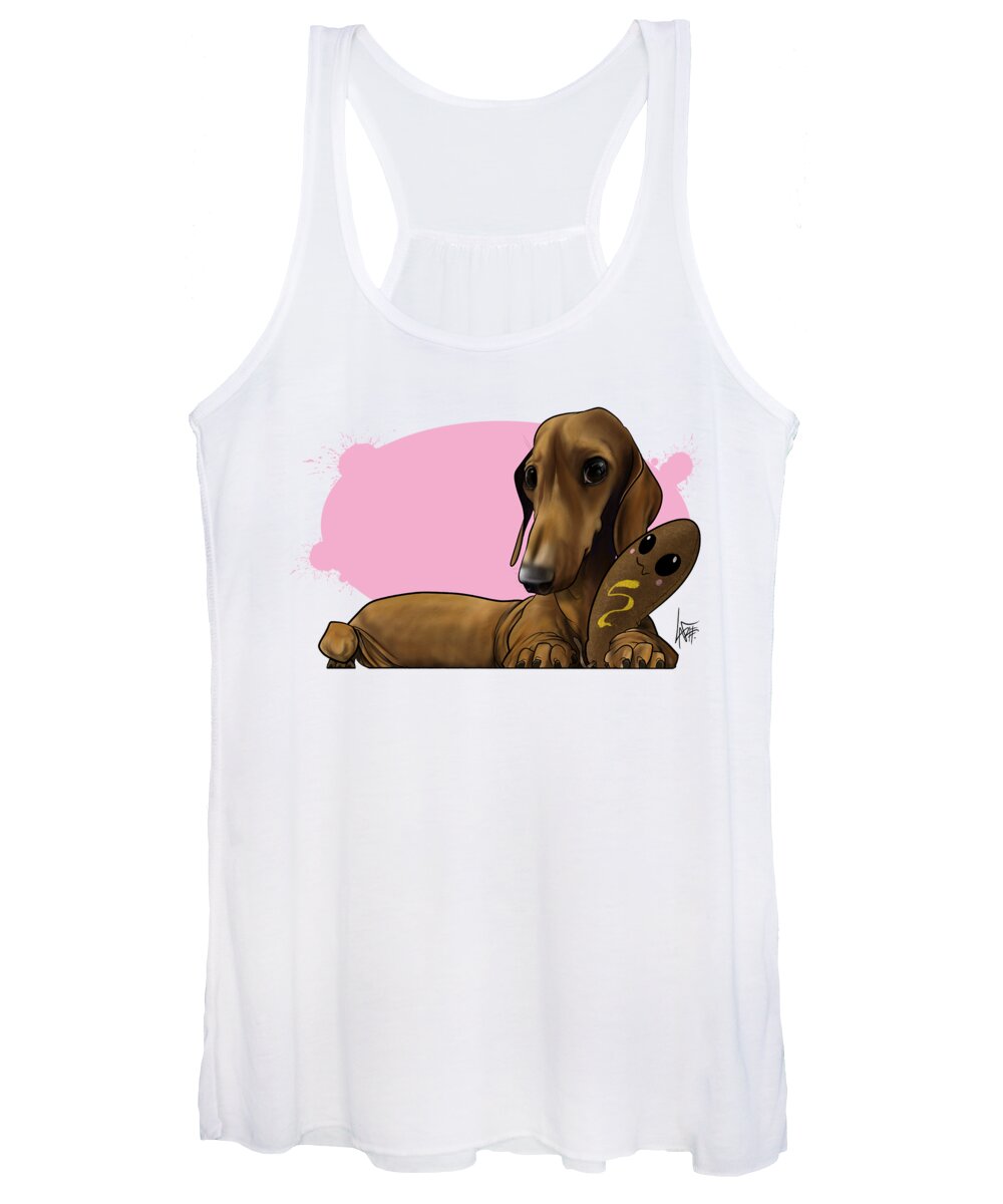 6074 Women's Tank Top featuring the drawing 6074 Winesickle by Canine Caricatures By John LaFree