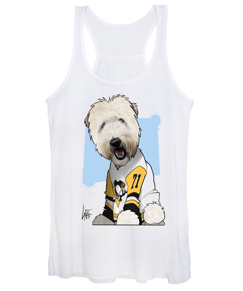 6075 Women's Tank Top featuring the drawing 6075 Robinson by Canine Caricatures By John LaFree