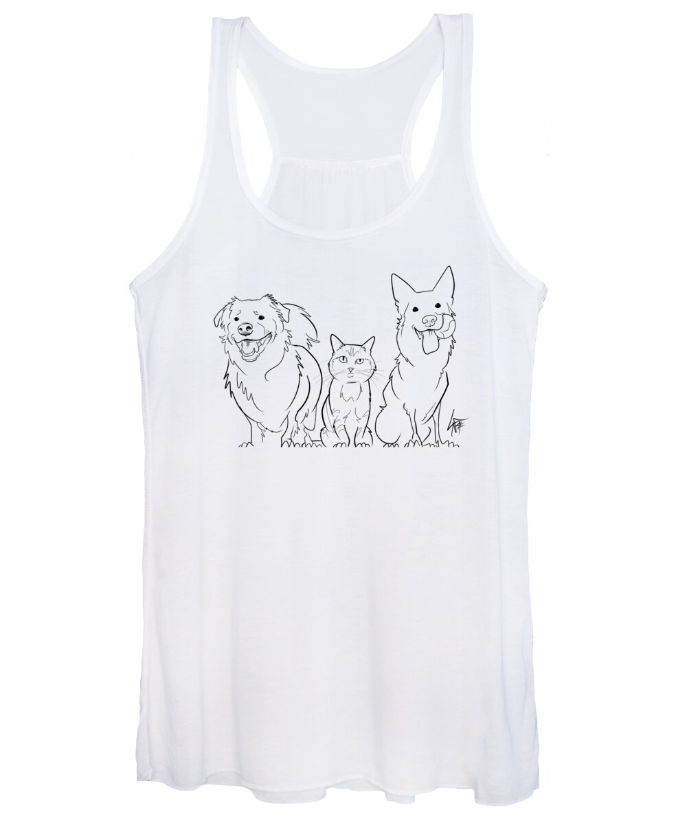 6076 Women's Tank Top featuring the drawing 6076 Prouty by Canine Caricatures By John LaFree