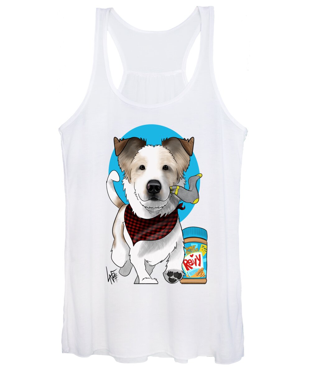 6083 Women's Tank Top featuring the drawing 6083 Virtue by Canine Caricatures By John LaFree