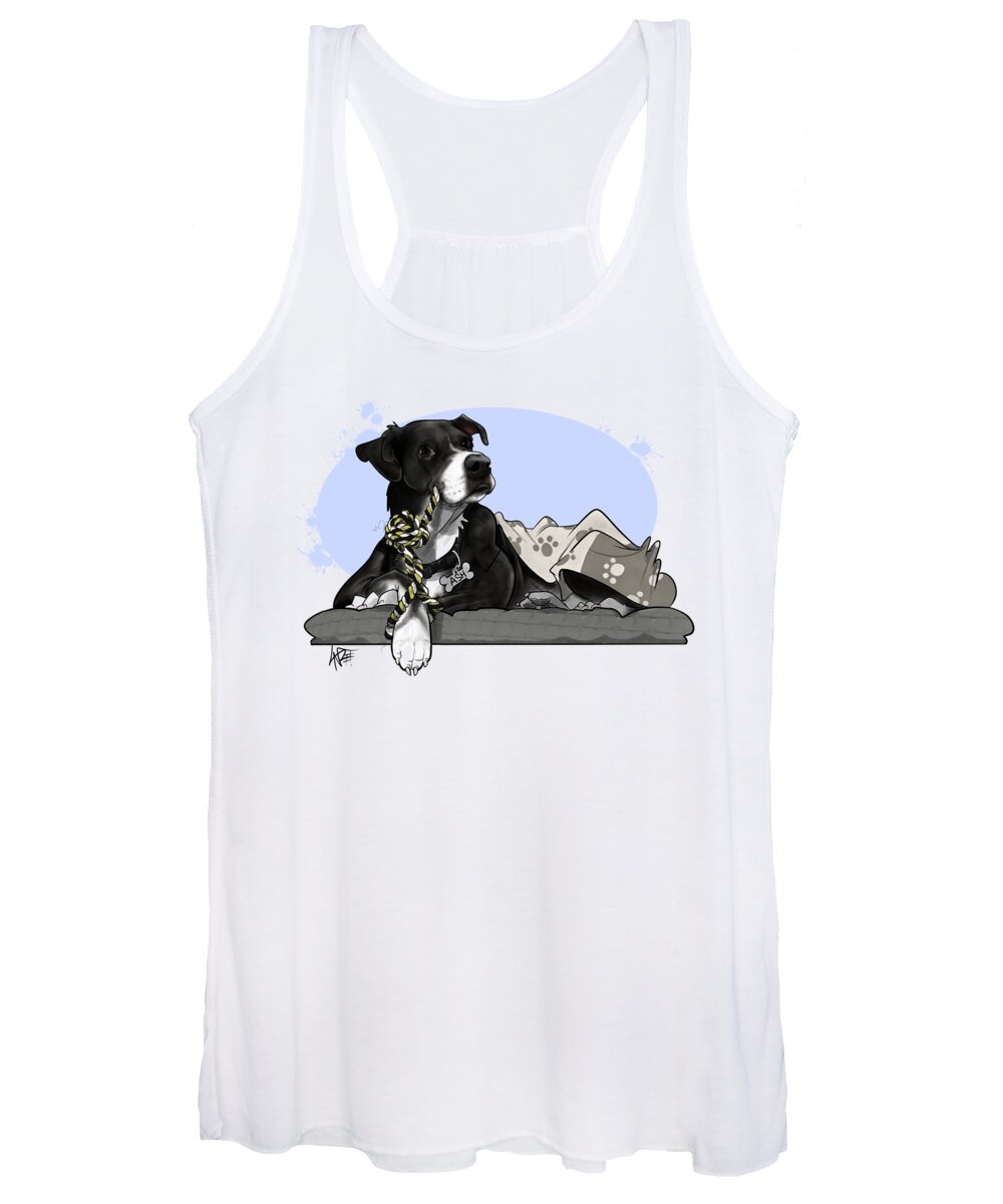 6091 Women's Tank Top featuring the drawing 6091 Dave by Canine Caricatures By John LaFree