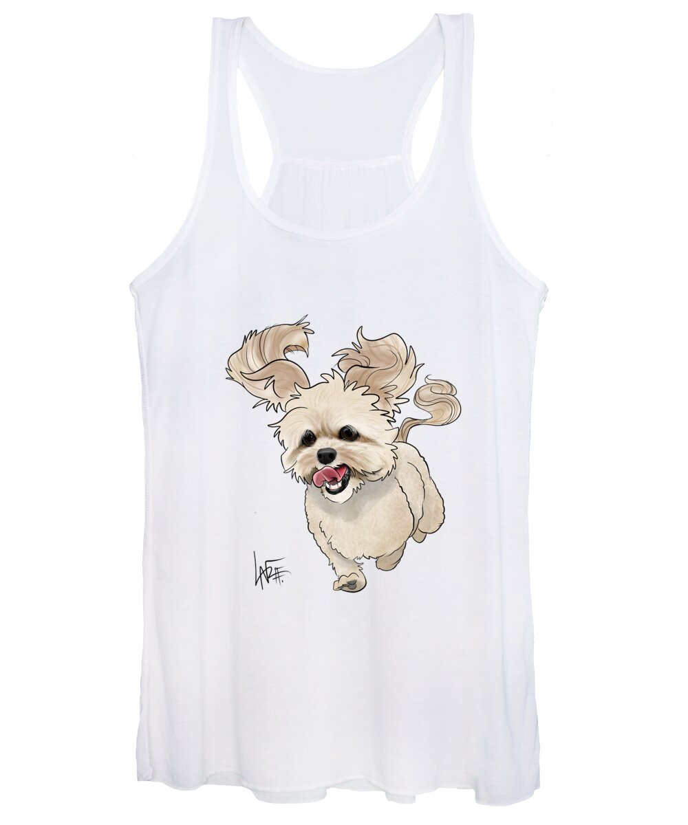 6130 Women's Tank Top featuring the drawing 6130 Richardson by Canine Caricatures By John LaFree