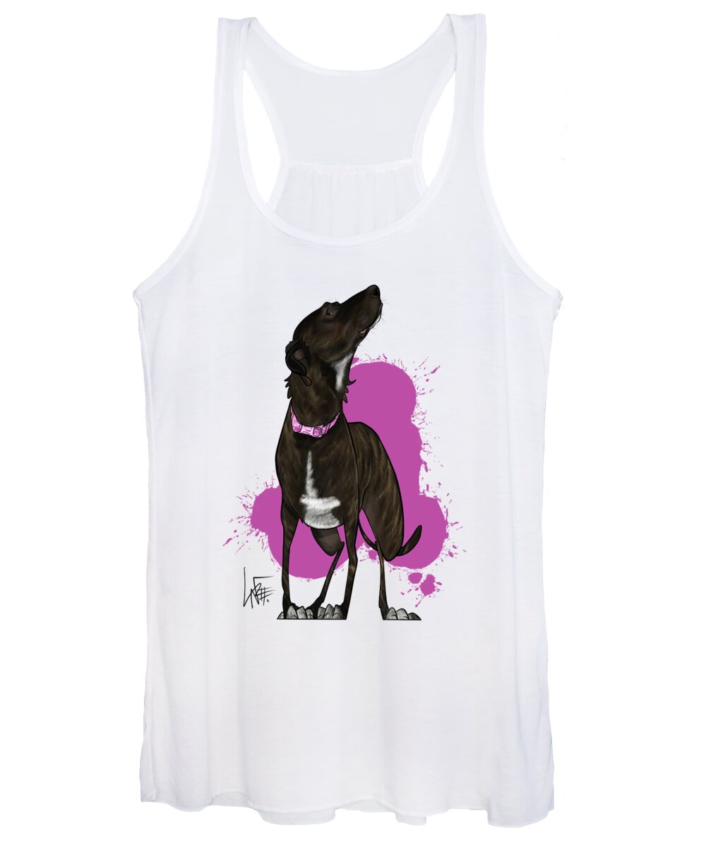 6142 Women's Tank Top featuring the drawing 6142 Hilby by Canine Caricatures By John LaFree