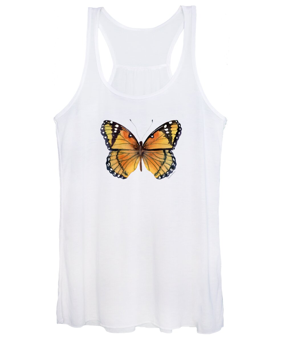 Viceroy Women's Tank Top featuring the painting 76 Viceroy Butterfly by Amy Kirkpatrick