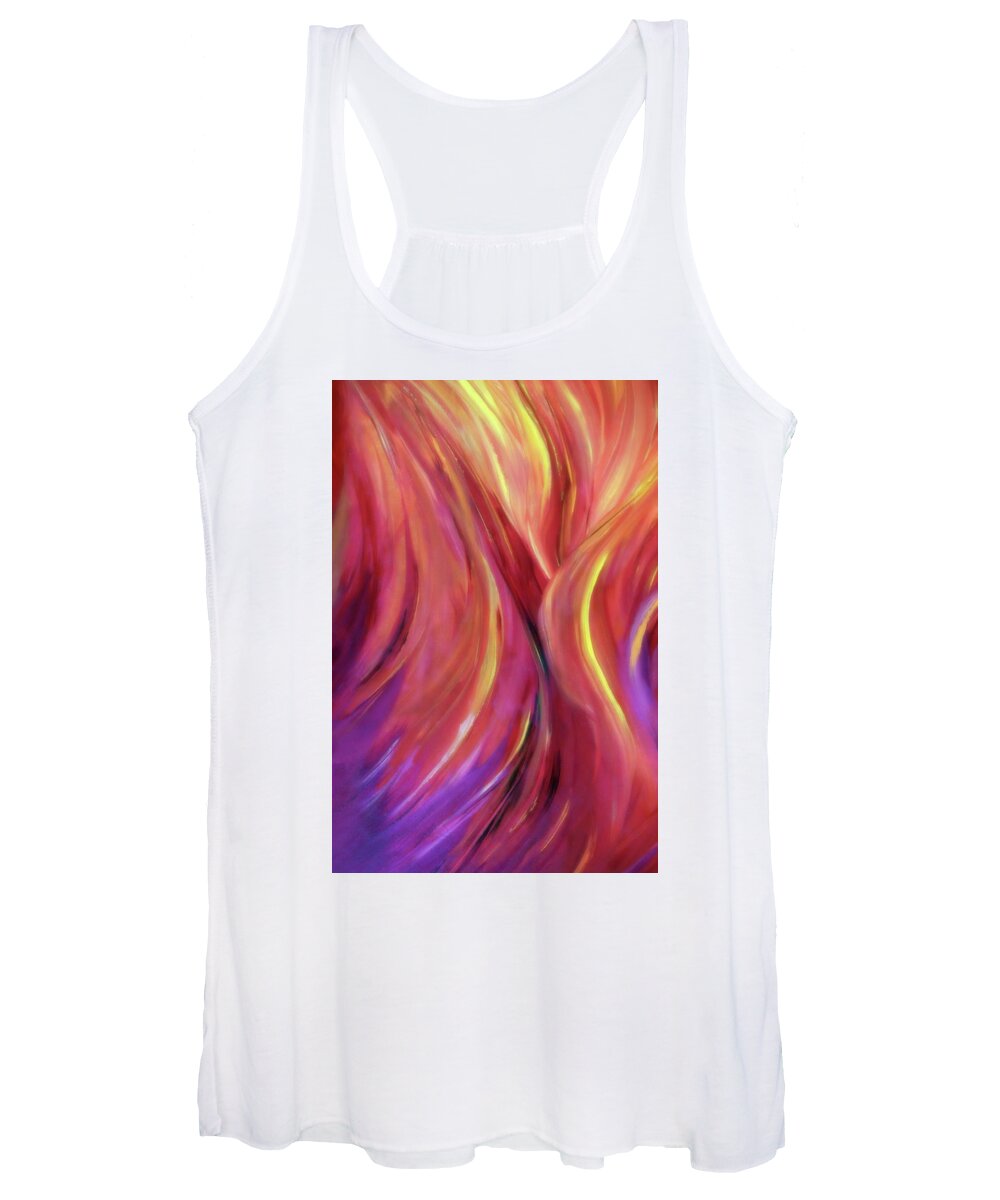Abstract Women's Tank Top featuring the painting A Colorful And Windy Summer Day by Johanna Hurmerinta